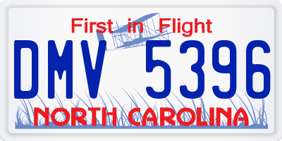 NC license plate DMV5396