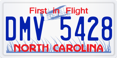 NC license plate DMV5428