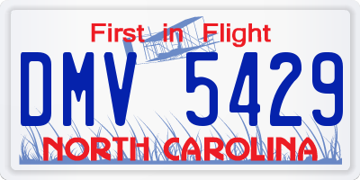 NC license plate DMV5429