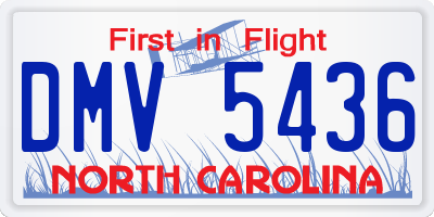NC license plate DMV5436
