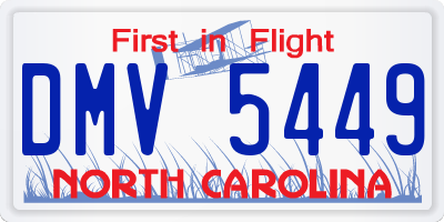 NC license plate DMV5449