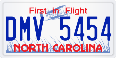 NC license plate DMV5454