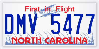 NC license plate DMV5477