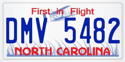 NC license plate DMV5482