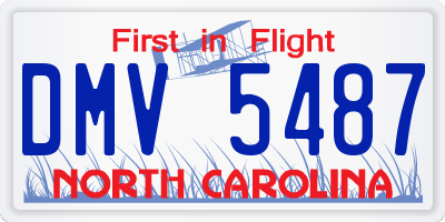 NC license plate DMV5487