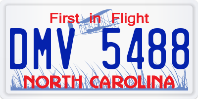 NC license plate DMV5488