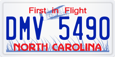 NC license plate DMV5490