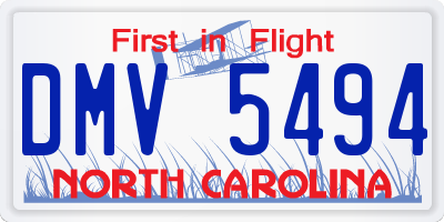 NC license plate DMV5494