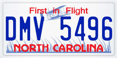 NC license plate DMV5496