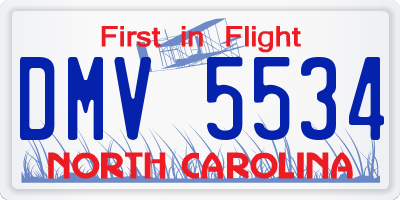 NC license plate DMV5534