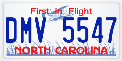 NC license plate DMV5547