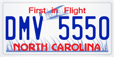 NC license plate DMV5550