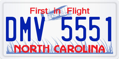 NC license plate DMV5551