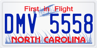 NC license plate DMV5558