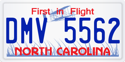NC license plate DMV5562
