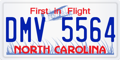 NC license plate DMV5564