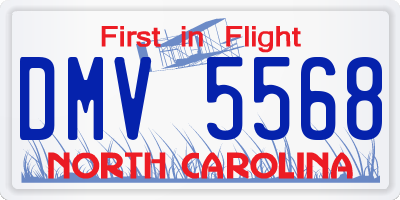 NC license plate DMV5568