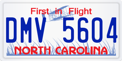 NC license plate DMV5604