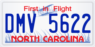 NC license plate DMV5622