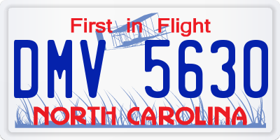 NC license plate DMV5630