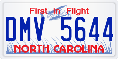 NC license plate DMV5644