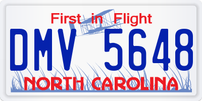 NC license plate DMV5648