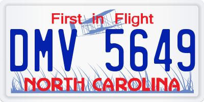 NC license plate DMV5649