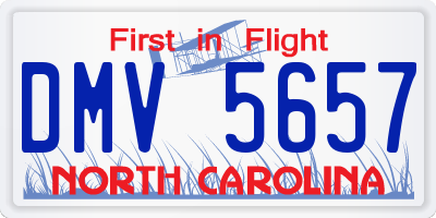 NC license plate DMV5657