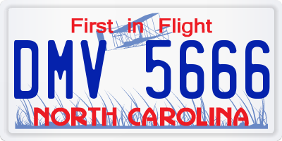 NC license plate DMV5666