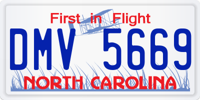 NC license plate DMV5669