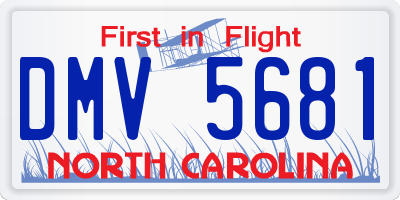 NC license plate DMV5681