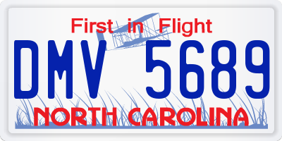 NC license plate DMV5689