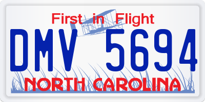 NC license plate DMV5694