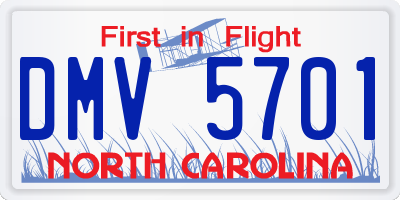 NC license plate DMV5701