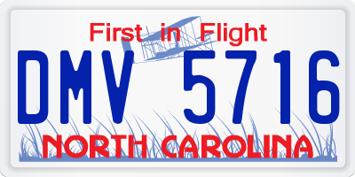 NC license plate DMV5716