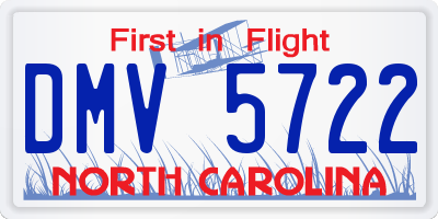 NC license plate DMV5722