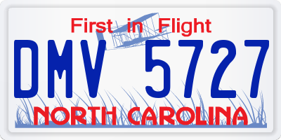 NC license plate DMV5727