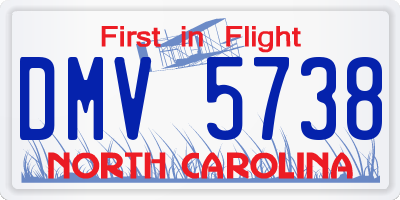 NC license plate DMV5738