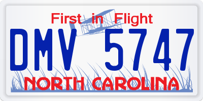 NC license plate DMV5747