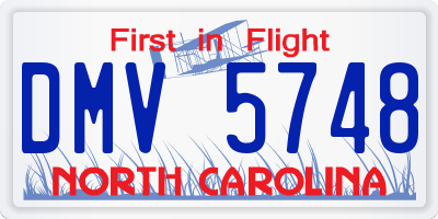 NC license plate DMV5748