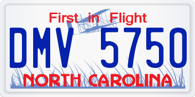 NC license plate DMV5750