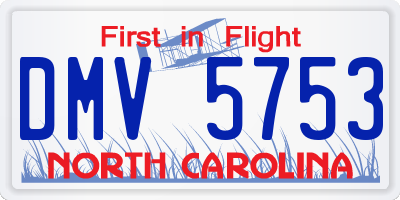 NC license plate DMV5753