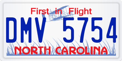 NC license plate DMV5754