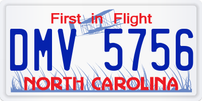 NC license plate DMV5756