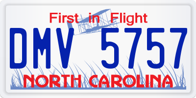NC license plate DMV5757