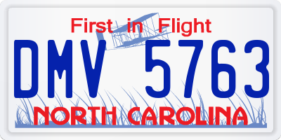 NC license plate DMV5763