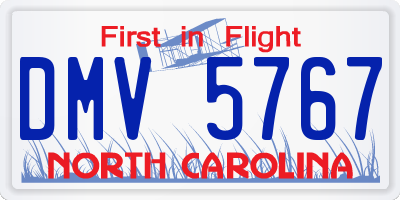 NC license plate DMV5767