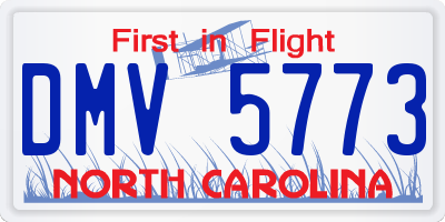 NC license plate DMV5773