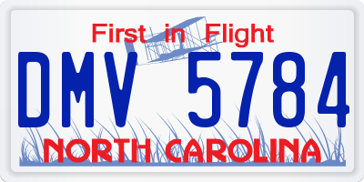 NC license plate DMV5784