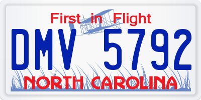 NC license plate DMV5792